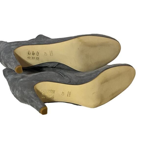 PETITE MENDIGOTE •40/ 9• Merion Ankle Boots Bootie Grey Suede Scalloped NEW $348 - Picture 7 of 13